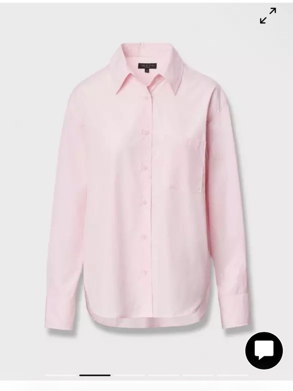 Rag & Bone Connie Poplin Peony Light Pink Button-Up Shirt - Picture 2 of 9